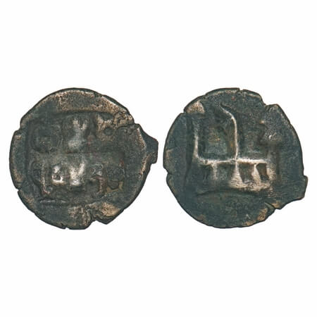 Ahichchatra Kingdom of Panchala, Dhruvamitra (c. 65-50 BC), Copper, 4.14g, 19.32x20.02mm, 