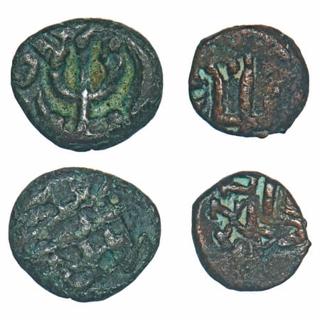 Nagas of Padmavati, Bhavanaga (c. 310-325 AD), (2 coins) Gwalior region, Copper Kakini, 0.