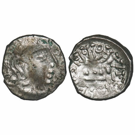 Guptas, Skandagupta (c. 455-480 AD), Silver Karshapana, 1.81g, 13.17x12.82mm, Bull type, O