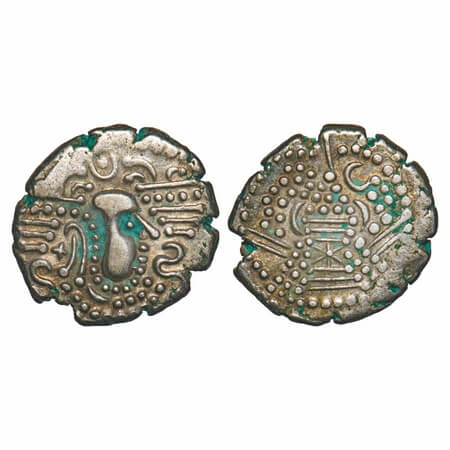 Chalukyas of Gujarat, Anonymous Issue, Gadhaiya paisa type, Billon Drachm, 4.11g, 16.89x16