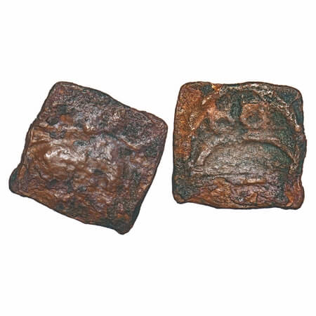 Sangam Chera, Copper Unit, 3.42g, 24.93x20.34mm, Obv: Horse stading facing to right side, 