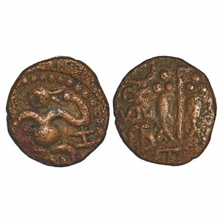 Venad Chera, Coins struck under Madurai Nayaks, Viswanatha Nayak, Copper Kasu, 3.96g, 16.0