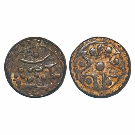 South India, Central Tamilnadu, Brass Puveera Token, 2.80g, 12.25x12.41mm, Obv: Pellet and