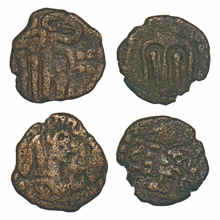 Pandyas of Madurai, Copper (2 Coins), 2.66 & 2.11g, Jatavarman Sundara Pandya (1251-1283 A
