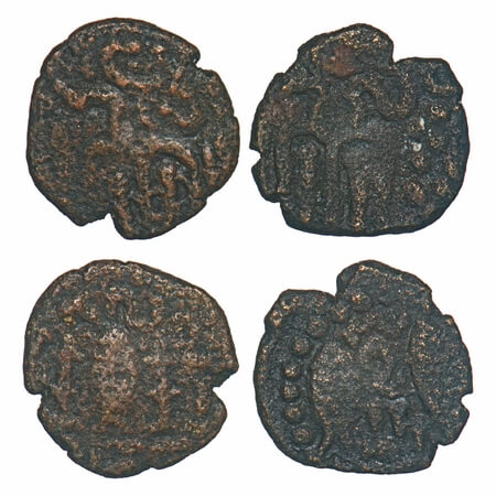 Pandyas of Madurai, Copper (2 Coins), 3.06 & 2.90g, Jatavarman Sundara Pandya (1251-1283 A