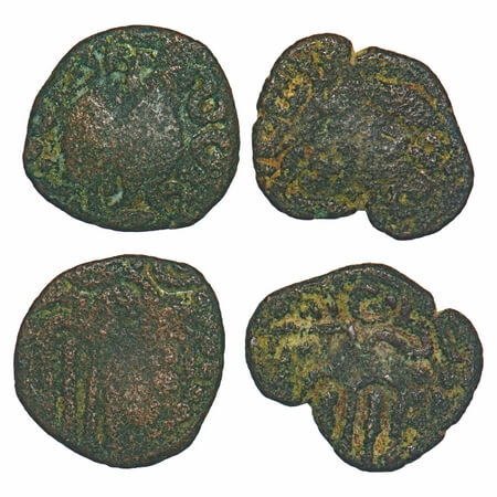 Pandyas of Madurai, Copper (2 Coins), 2.55 & 2.82g, Jatavarman Sundara Pandya (1251-1283 A