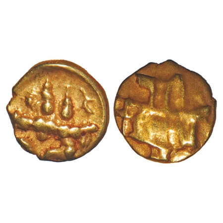 Keladi Nayakas of Ikkeri, Gold Fanam, 0.44g, 6.51x6.55mm, Sadashiva Nayaka (1543-65-1570 A