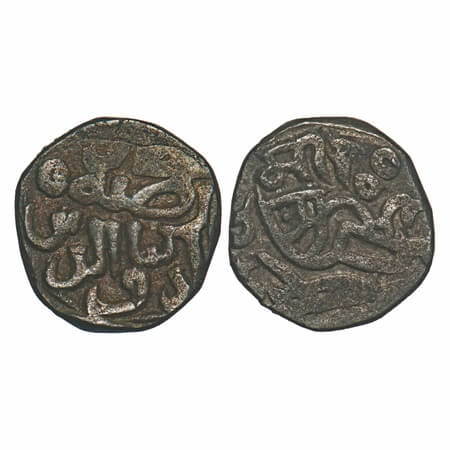 Dehli Sultanate, Billon Jital, 3.54g, Raziya Sultan (AH 636-637 / 1236-1240 AD), Dehli, Ob