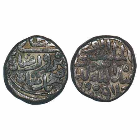 Delhi Sultanate, Billon 5/6 Tanka, 9.03g, Muhammad Bin Firuz (AH 792-795 / 1390-1392/3 AD)