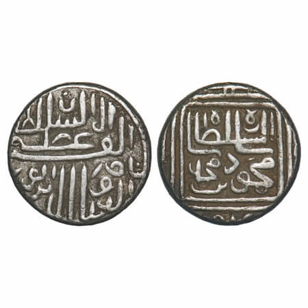 Gujarat Sultanate, Silver Tanka, 10.72g, (normal standard), Nasir Al Din Mahmud Shah I (AH