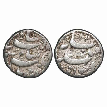 Jahangir, Silver Rupee, 11.12g, Qandahar Mint, AH 1027/13 RY, with floral decorations. KM 