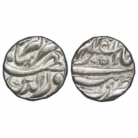 Jahangir, Silver Rupee, 11.34g, Tatta Mint, RY 19, Month 'Isfandarmuz'. KM 145.17. About E
