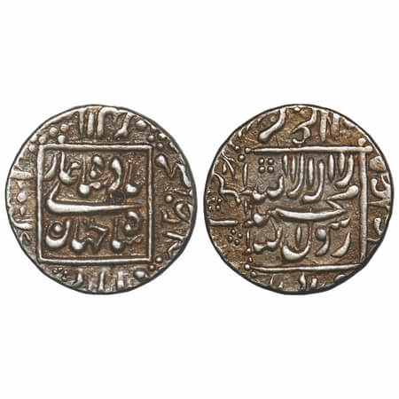 Shah Jahan I, Silver Rupee, 11.50g, Khambayat Mint, AH (1065)/28 RY. KM 235.16. Extremely 