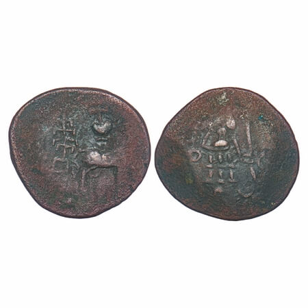 Post-Mauryan Tribal Republics, Early issue, Yaudheyas, Copper Unit, 9.47g, 24.32x26.28mm, 