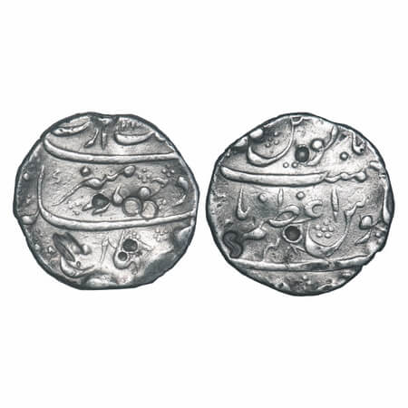 Aurangzeb, Silver Rupee, 11.38g, Azamnagar Mint, AH 111(0)/48 RY, complete mint name on re