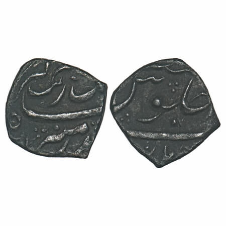 Aurangzeb, Silver Square 1/8 Rupee, 1.38g, Burhanpur Mint, KM Unlisted. Very Fine+, Extrem