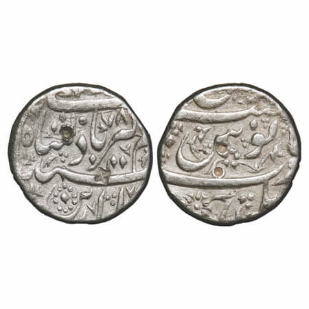 Aurangzeb, Silver Rupee, 11.42g, with king's title Muhiyuddin type, Kabul Mint, AH 1078. K