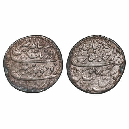 Aurangzeb, Silver Rupee, 11.36g, Dar us Khilafat Shahjahanabad Mint, AH 1080/12 RY, comple