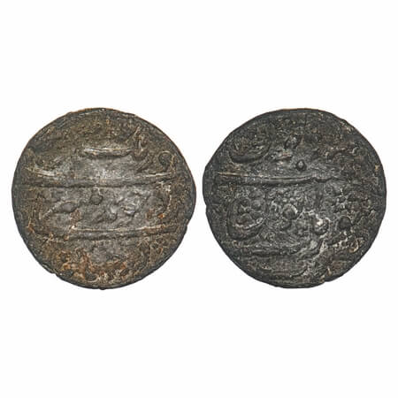 Aurangzeb, Tin OMS Rupee, 7.79g, Surat Mint, with beautiful flowers on reverse. Could be a