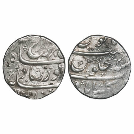 Farrukhsiyar, Silver Rupee, 11.46g, Gulshanabad Mint, AH 1125/2 RY. KM 377.28. Shroff mark