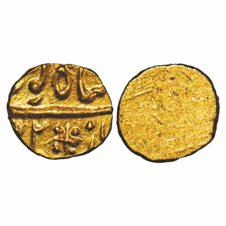 Shah Alam II, Gold 1/2 Fanam, 0.17g, (Kharpa) Mint, Gohar Shahi on obverse partly mint see