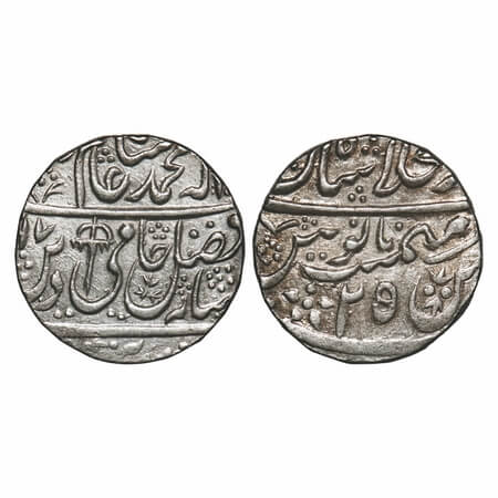 Shah Alam II, Silver Rupee, 11.15g, Shahjahanabad Dar ul Khilafat Mint, AH (11)97/25 RY, w