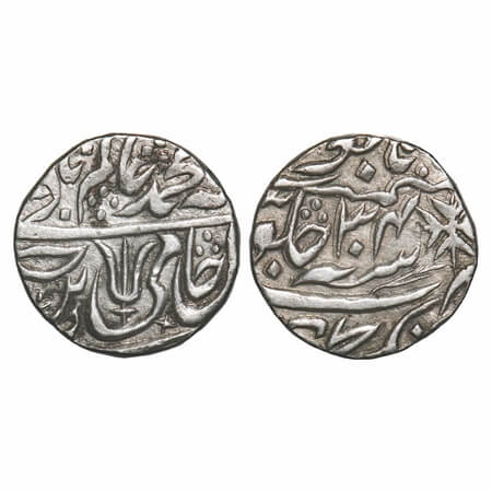 Maratha Confederacy, Silver Rupee, 10.96g, Srinagar Ijhri Mint, INO Shah Alam II, 34 RY . 