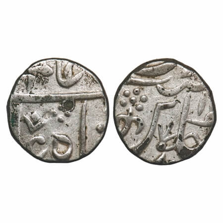 Maratha Confederacy, Silver ½ Rupee, 5.17g, Vaphgaon Mint, 1(2) RY, with different mint ma