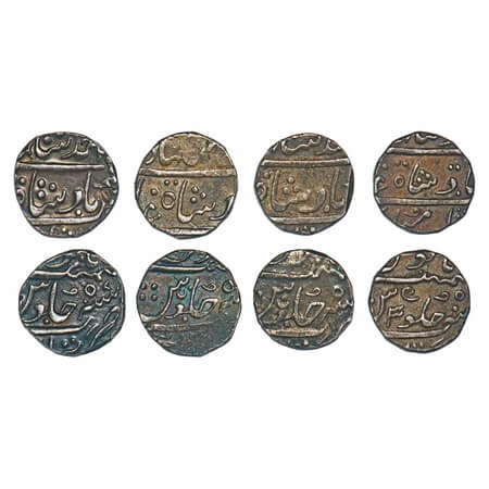 Nagpur Bhonslas, Silver Rupee (4 Coins), Raghuji III (AH 1233-1270/1818-1853 AD), Katak Mi
