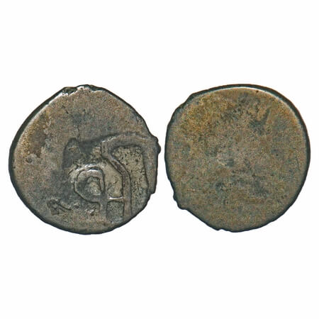 Manipur, Bell Metal, Sel, 0.70g, Obv: Nagari letter "Sri', Uniface. KM C1. Very Fine, Scar