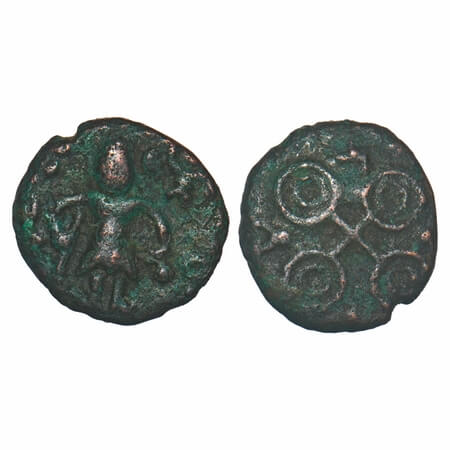 Post Mauryan, Ujjaini Region, Uninscribed, Copper Unit, 2.60g, 12.83x13.62mm, Obv: Mahakal
