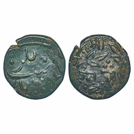 Baroda, Copper Paisa, 7.23g, Khande Rao (AH 1273-1287/1856-1870 AD), Amreli Mint, double s