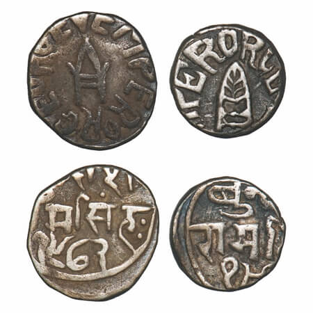 Bundi, Silver Rupee and 1/2 Rupee (2 Coins), Raghubir Singh (VS 1946-1984/1889-1927 AD), I