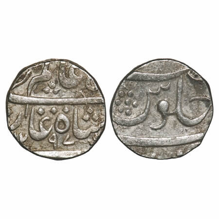 Cambay, Silver Rupee, 11.43g, Hussain Yafar Khan (1841-1880 AD), Kambhayat Mint, AH 1297.