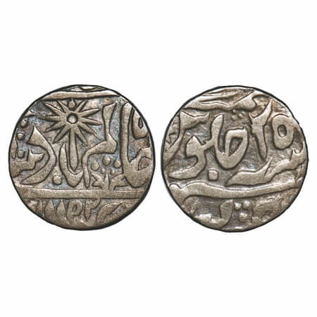 Chhatarpur, Silver Rupee, 10.94g, INO Shah Alam II, Chhatarpur Mint, AH 1192, "9' retrogra