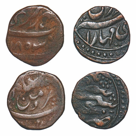 Garhwal, Copper Taca (2 Coins), 3.90g, Lallat Shah (VS1829-1838/1771-1781 AD), Srinagar Mi