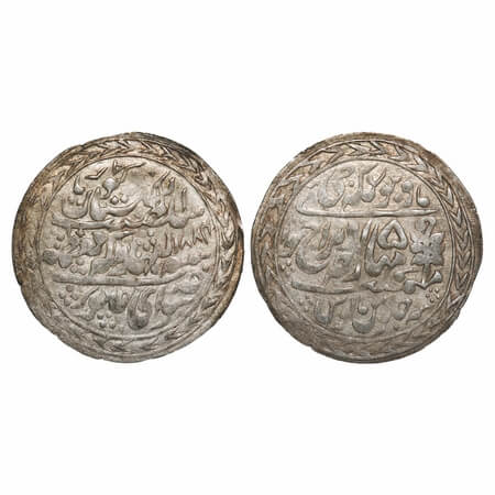 Jaipur, Silver Nazarana Rupee, 11.31g, Madho Singh II (AH 1298-1341, 1880-1922 AD), INO Vi