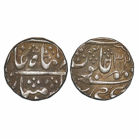 Karauli, Silver Rupee, 11.12g, British Protectorate Issue, Sawai Jaipur Mint, 32 RY, INO S