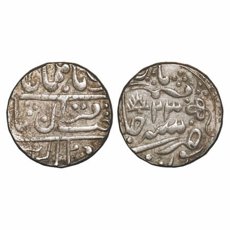 Kotah, Silver Rupee, 11.16g, British Protectorate issues, INO Muhammad Akbar II, 23 RY (18