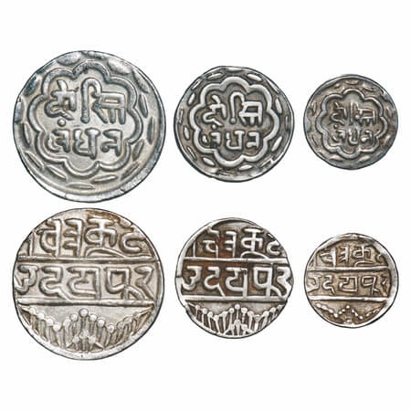 Mewar, Swarupshahi, Silver (3 coins), Rupee, ½, & 1/4, Swarupshahi series, Udaipur Mint, D