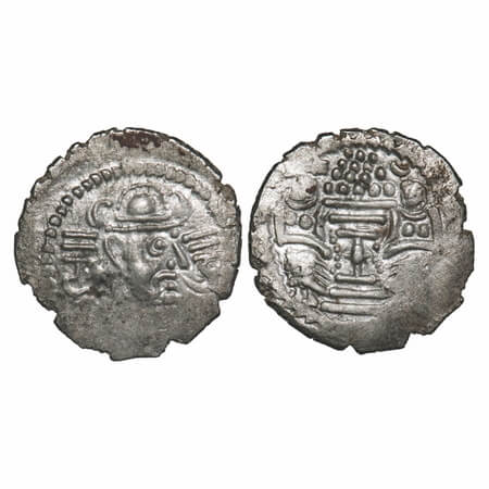 Indo-Sassanian, Anonymous Issue, Rajasthan Region, Silver Drachma, 4.14g, 21.55x21.08mm, O
