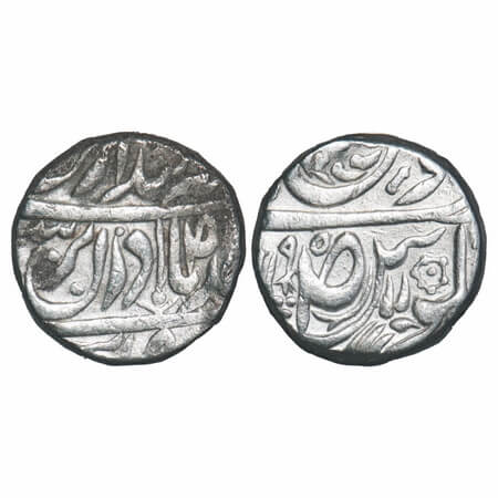 Patiala, Silver Rupee, 10.88g, Karam Singh (1229-1261 AH / 1813 -1845 AD ), INO Ahmad Shah