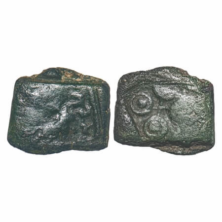 Pre-satavahanas, Mitras of Khandesh, Balamitra (c. 200 BC), Copper Unit, 5.24g, 16.09x18.6
