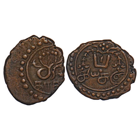 Travancore, Copper Kasu/Cash 2, 1.03g, Rani Parvathi Bai (ME 990-1004/1815-1829 AD), KE 99