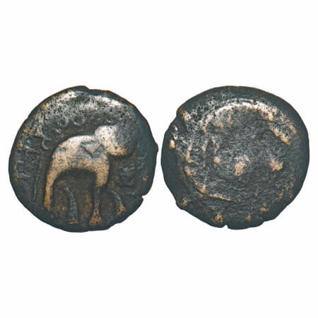 Satavahanas, Kosikiputa Siri Satakani (c.50-30BC), 'Elephant' type, Newase-Paithan region,
