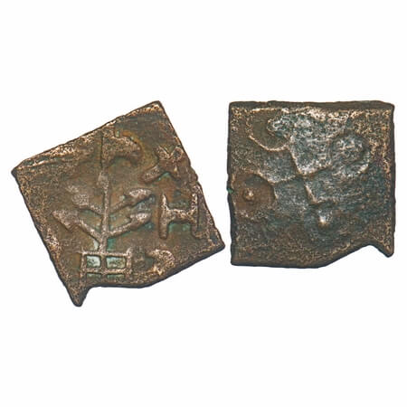 Satavahanas, Siri Satakarni, Junnar Region, Copper Unit, 3.44g, 22.30x22.32mm, Obv: Tree-i