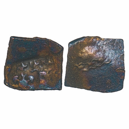 Satavahanas, Siri Satakarni, Vidarbha Region (Paoni area), Copper Unit, 5.39g, 20.28x21.76