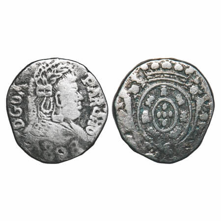 Indo Portuguese, Silver Pardau/300 Reis, 5.53g, D.Joao Principe Regente (1799-1816 AD), 18