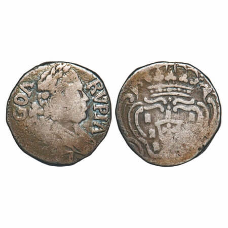 Indo Portuguese, Silver Rupee, 10.58g, D.Joao Principe Regente (1799-1816 AD), 1807 AD. Mu