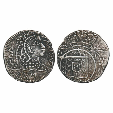 Indo Portuguese, Silver Pardau/300 Reis, 5.43g, D. Pedro IV (1826-1828 AD), 1827 AD, Goa i